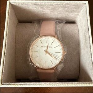 Michael Kors Pink Leather Strap Watch - NEW WITH TAGS